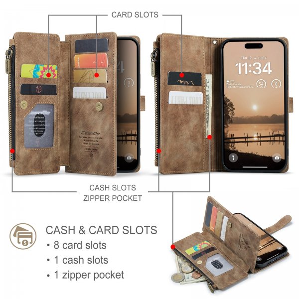 CaseMe iPhone 17 Pro -kotelo C30-sarja Ruskea