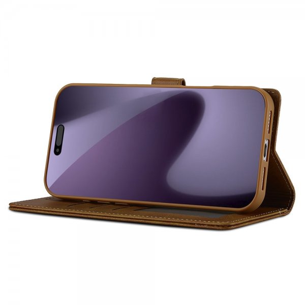 Lc.Imeeke iPhone 17 Pro -kotelo korttipaikalla, jalustatoiminnolla, vaaleanruskea