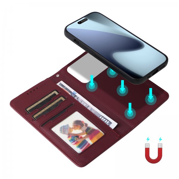 Betopnice iPhone 17 Pro Kotelo irrotettavalla kuorella 005 Punainen