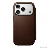 Nomad iPhone 17 Pro Modern Leather Folio -kotelo, ruskea