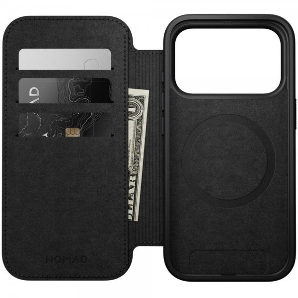 Nomad iPhone 17 Pro Modern Leather Folio -kotelo, ruskea