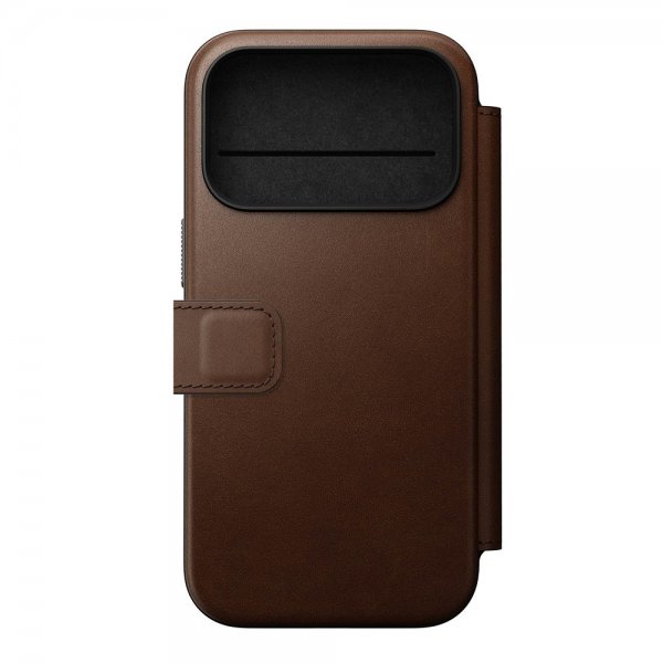 Nomad iPhone 17 Pro Modern Leather Folio -kotelo, ruskea