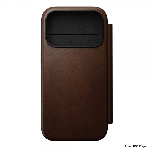 Nomad iPhone 17 Pro Modern Leather Folio -kotelo, ruskea