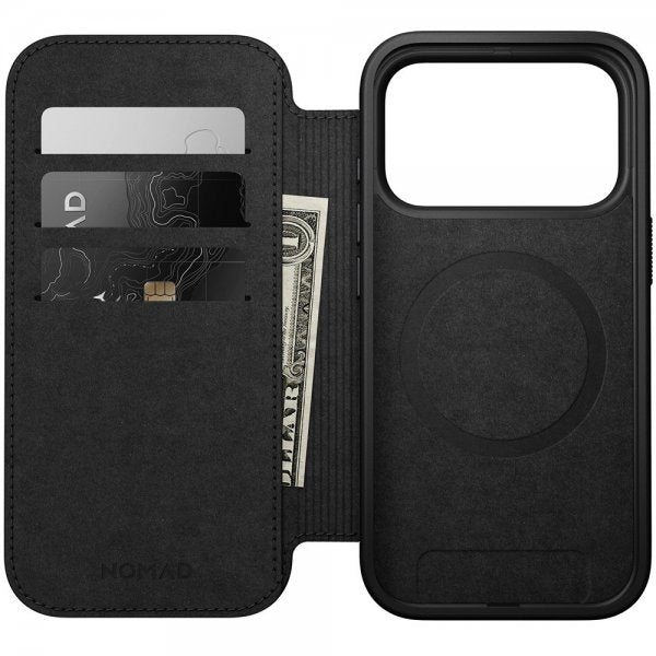 Nomad iPhone 17 Pro Modern Leather Folio -suojakotelo, English Tan