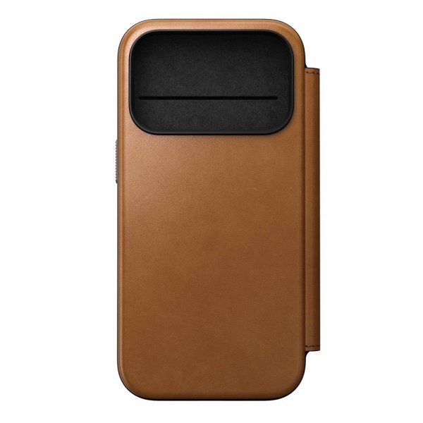Nomad iPhone 17 Pro Modern Leather Folio -suojakotelo, English Tan
