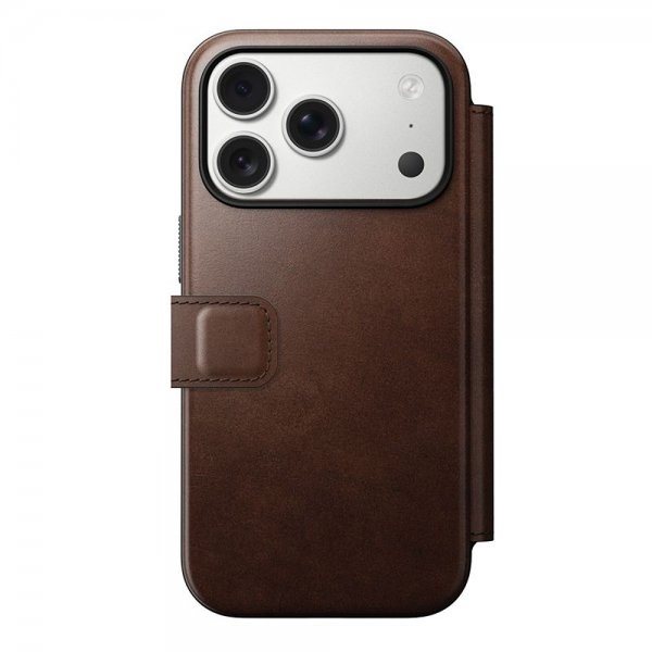 Nomad iPhone 17 Pro Modern Leather Folio -suojakotelo, Horween Rustic Brown