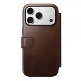 Nomad iPhone 17 Pro Modern Leather Folio -suojakotelo, Horween Rustic Brown