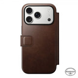 Nomad iPhone 17 Pro Modern Leather Folio -suojakotelo, Horween Rustic Brown