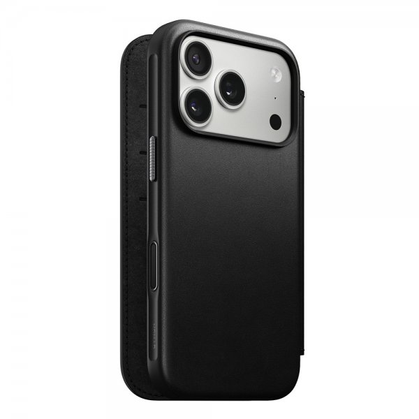 Nomad iPhone 17 Pro Modern Leather Folio -suojakotelo, musta