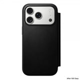 Nomad iPhone 17 Pro Modern Leather Folio -suojakotelo, musta