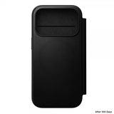 Nomad iPhone 17 Pro Modern Leather Folio -suojakotelo, musta