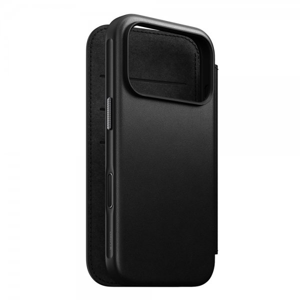 Nomad iPhone 17 Pro Modern Leather Folio -suojakotelo, musta