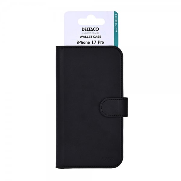 Deltaco iPhone 17 Pro Kotelolompakko Musta