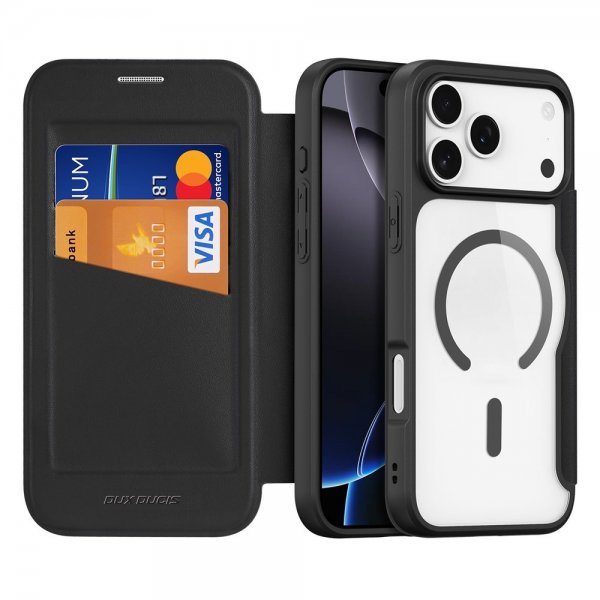 Dux Ducis iPhone 17 Pro -suojakuori, Skin X Pro -sarja, MagSafe, musta