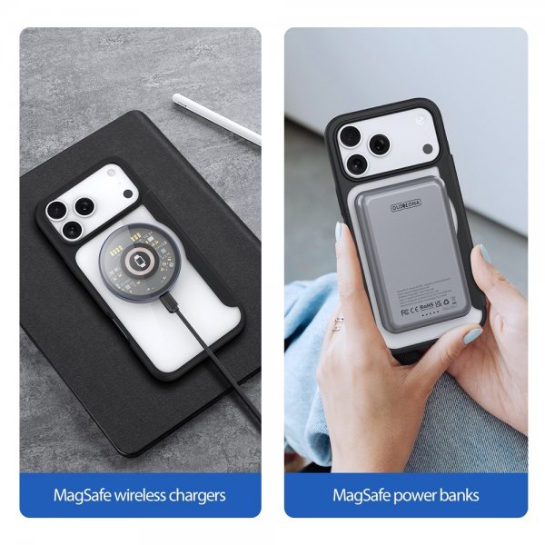 Dux Ducis iPhone 17 Pro -suojakuori, Skin X Pro -sarja, MagSafe, musta