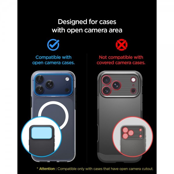 Spigen iPhone 17 Pro kameransuojaus Glas.tR EZ Fit Optik Pro XL Sininen