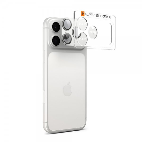 Spigen iPhone 17 Pro kameran suojalasi Glas.tR EZ Fit Optik Pro XL Silver