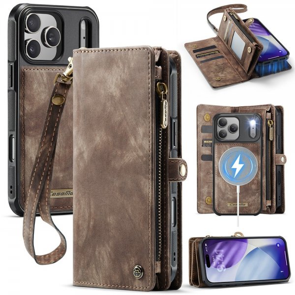 CaseMe iPhone 17 Pro Max -suojakotelo, 008 Series, irrotettava kuori, ruskea