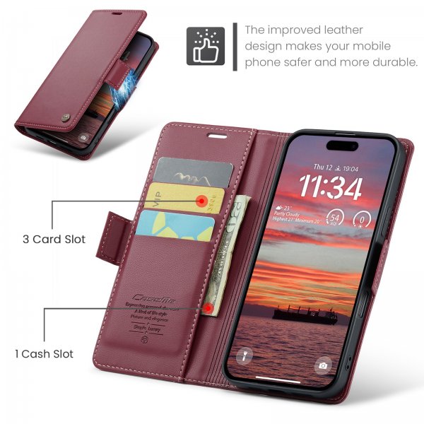 CaseMe iPhone 17 Pro Max -suojakotelo 023 Series, punainen