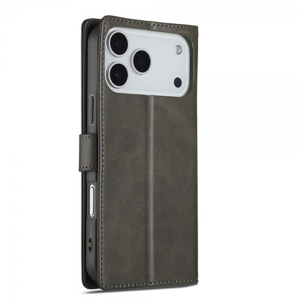 Lc.Imeeke iPhone 17 Pro Max -suojakuori korttipaikalla ja jalustatoiminnolla, harmaa