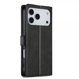 Lc.Imeeke iPhone 17 Pro Max suojakotelo, jossa korttipaikka ja jalusta, musta