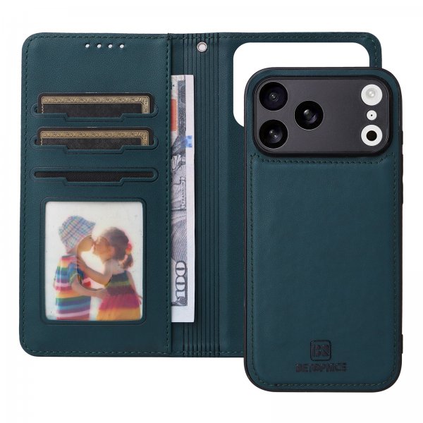 Betopnice iPhone 17 Pro Max -kuori irrotettavalla kannella 005 Vihreä