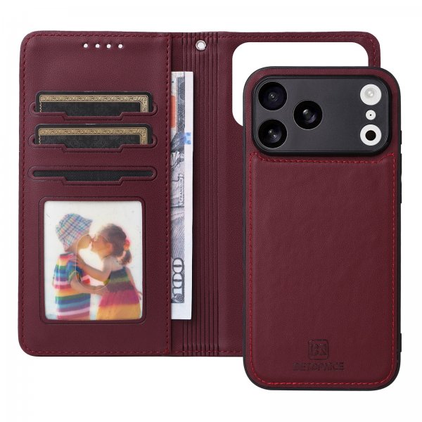 Betopnice iPhone 17 Pro Max -kotelo irrotettavalla kuorella 005 Punainen