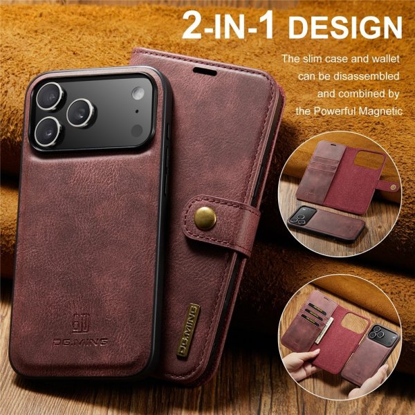 Dg.Ming iPhone 17 Pro Max -kotelo irrotettavalla kuorella, punainen