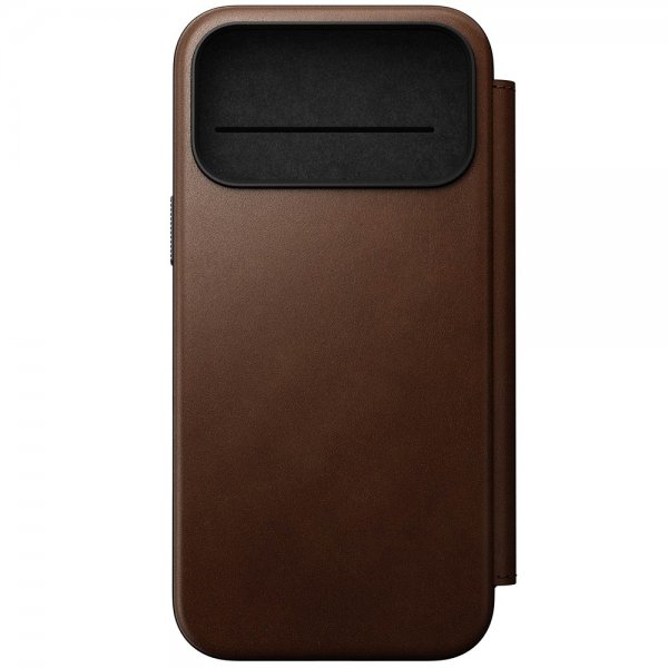 Nomad iPhone 17 Pro Max -kotelo, Modern Leather Folio, ruskea