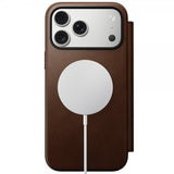 Nomad iPhone 17 Pro Max -kotelo, Modern Leather Folio, ruskea