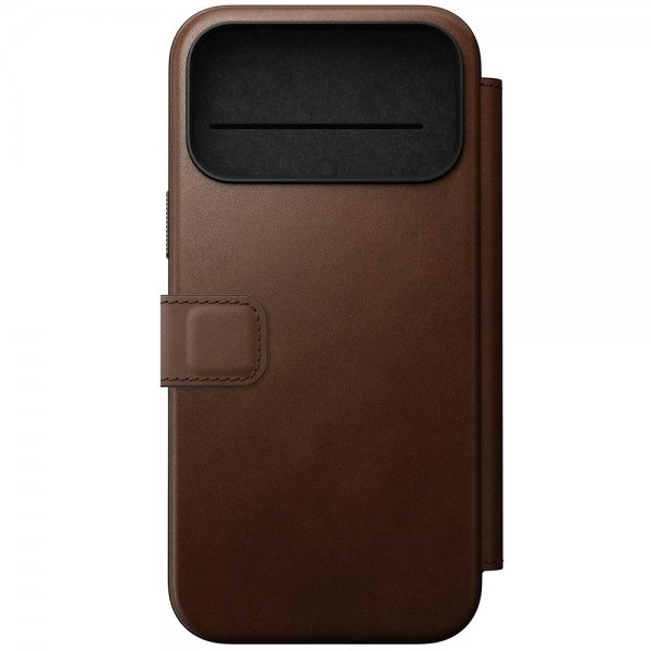 Nomad iPhone 17 Pro Max -kotelo, Modern Leather Folio, ruskea