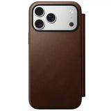 Nomad iPhone 17 Pro Max -kotelo, Modern Leather Folio, ruskea