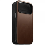 Nomad iPhone 17 Pro Max -kotelo, Modern Leather Folio, ruskea