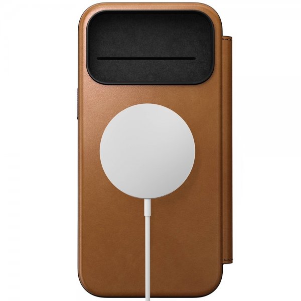 Nomad iPhone 17 Pro Max -suojakotelo, Modern Leather Folio, English Tan