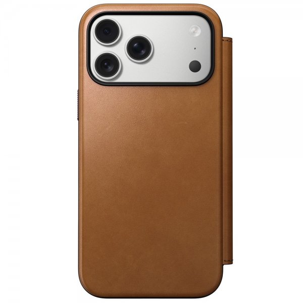 Nomad iPhone 17 Pro Max -suojakotelo, Modern Leather Folio, English Tan