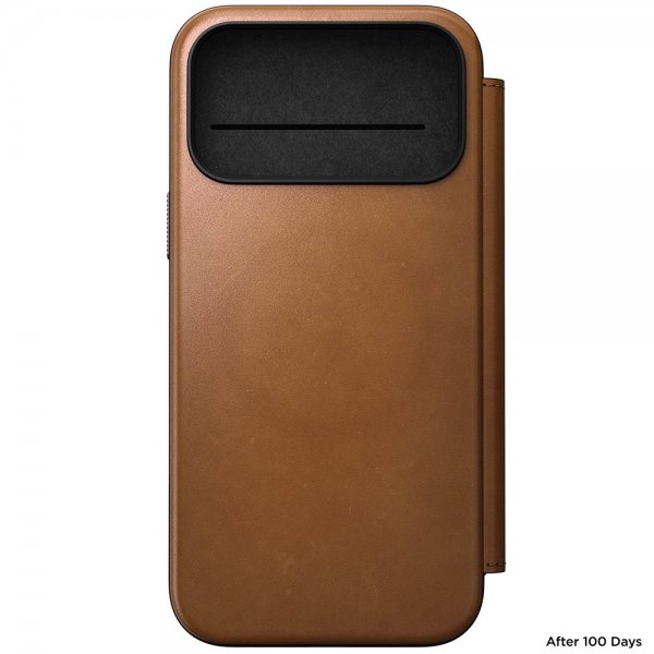 Nomad iPhone 17 Pro Max -suojakotelo, Modern Leather Folio, English Tan