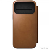Nomad iPhone 17 Pro Max -suojakotelo, Modern Leather Folio, English Tan