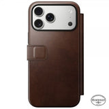 Nomad iPhone 17 Pro Max -suojakotelo, Modern Leather Folio, Horween Rustic Brown