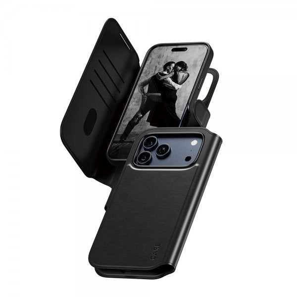 CARE by PanzerGlass iPhone 17 Pro Max Tango Two-in-One Wallet MagSafe -suojakotelo, musta