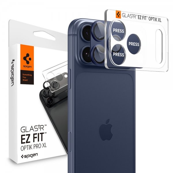 Spigen iPhone 17 Pro Max Kamerasuojalasi Glas.tR EZ Fit Optik Pro XL Sininen