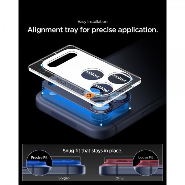 Spigen iPhone 17 Pro Max Kamerasuojalasi Glas.tR EZ Fit Optik Pro XL Sininen