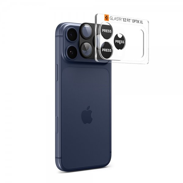Spigen iPhone 17 Pro Max Kamerasuojalasi Glas.tR EZ Fit Optik Pro XL Musta