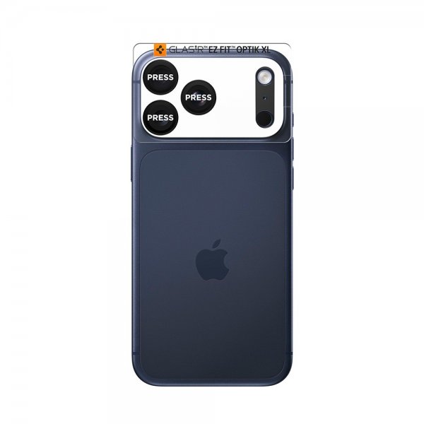 Spigen iPhone 17 Pro Max Kamerasuojalasi Glas.tR EZ Fit Optik Pro XL Musta