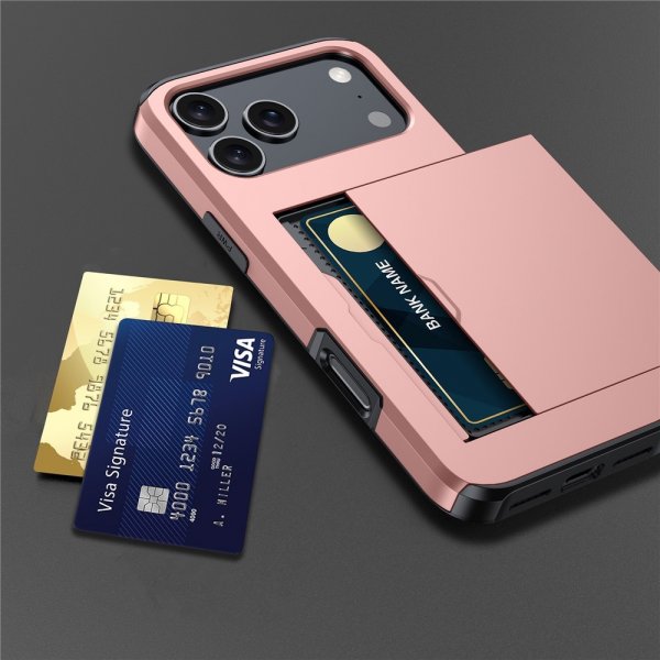 iPhone 17 Pro Max Kuori Card Slide Ruusukulta