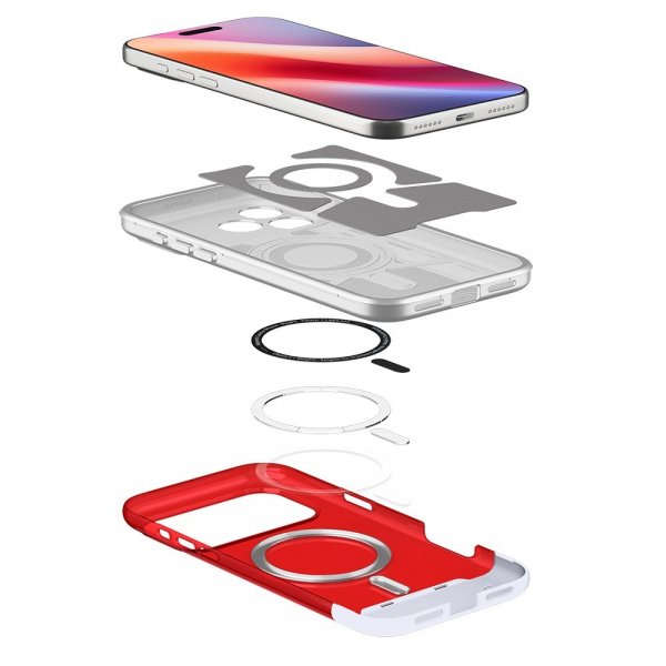 Spigen iPhone 17 Pro Max -kuori Classic C1 MagFit Ruby