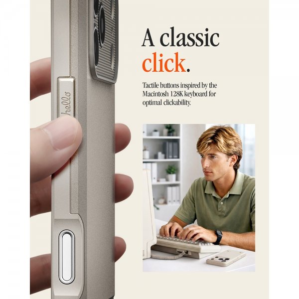 Spigen iPhone 17 Pro Max -kuori Classic LS MagFit Stone