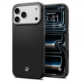 Spigen iPhone 17 Pro Max -kuori Enzo Aramid T MagFit musta hopea