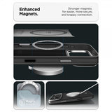 Spigen iPhone 17 Pro Max -kuori Enzo Aramid T MagFit musta hopea