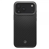Spigen iPhone 17 Pro Max -kuori Enzo Aramid T MagFit musta hopea