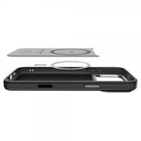 Spigen iPhone 17 Pro Max -kuori Enzo Aramid T MagFit musta hopea